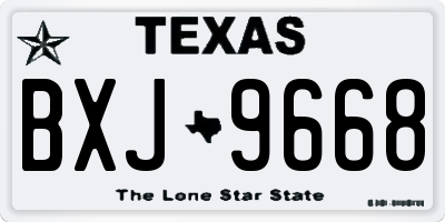 TX license plate BXJ9668