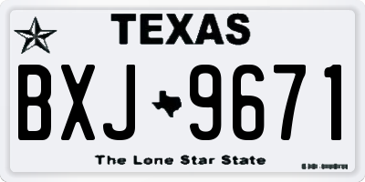 TX license plate BXJ9671