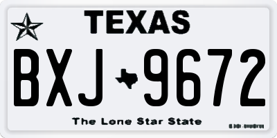 TX license plate BXJ9672