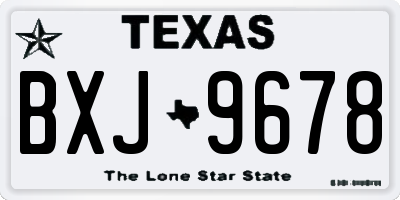 TX license plate BXJ9678