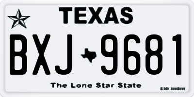TX license plate BXJ9681