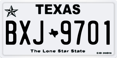 TX license plate BXJ9701