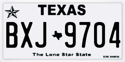 TX license plate BXJ9704