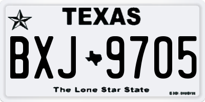 TX license plate BXJ9705