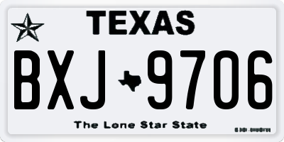 TX license plate BXJ9706