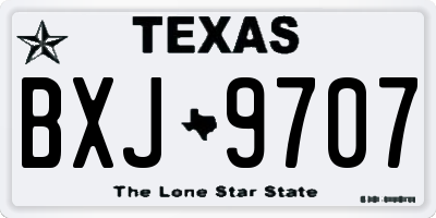 TX license plate BXJ9707