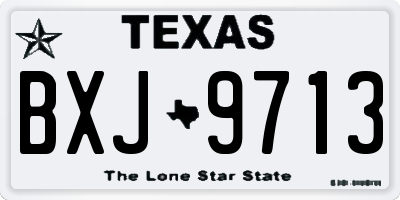 TX license plate BXJ9713
