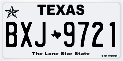 TX license plate BXJ9721