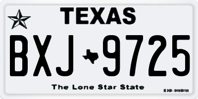 TX license plate BXJ9725