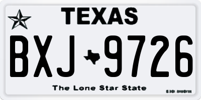 TX license plate BXJ9726