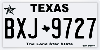 TX license plate BXJ9727