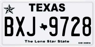 TX license plate BXJ9728
