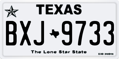 TX license plate BXJ9733