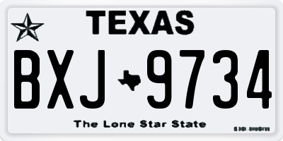 TX license plate BXJ9734