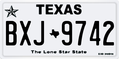 TX license plate BXJ9742