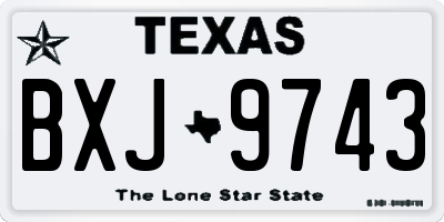 TX license plate BXJ9743