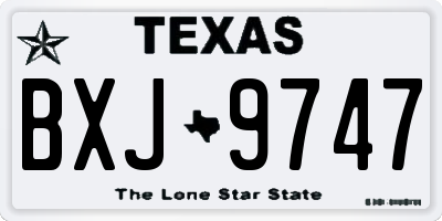 TX license plate BXJ9747
