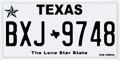 TX license plate BXJ9748