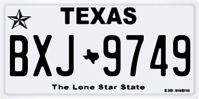 TX license plate BXJ9749