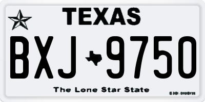 TX license plate BXJ9750