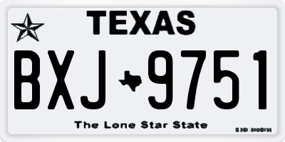 TX license plate BXJ9751