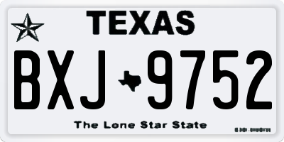 TX license plate BXJ9752