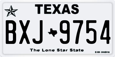 TX license plate BXJ9754