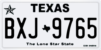 TX license plate BXJ9765