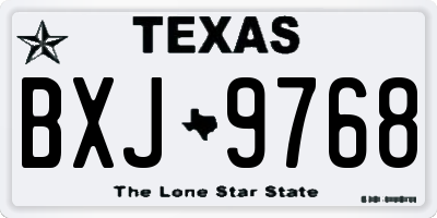 TX license plate BXJ9768