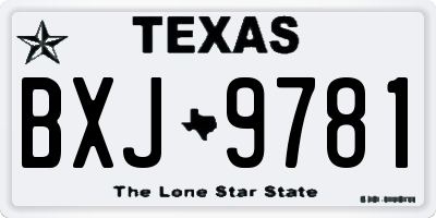 TX license plate BXJ9781