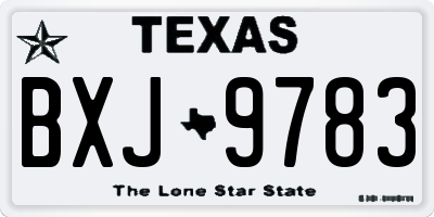 TX license plate BXJ9783