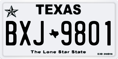 TX license plate BXJ9801