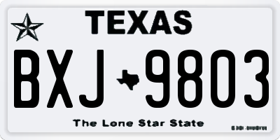 TX license plate BXJ9803
