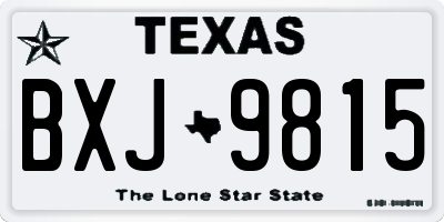 TX license plate BXJ9815