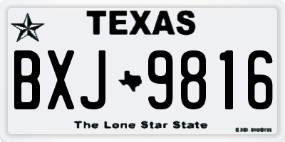 TX license plate BXJ9816