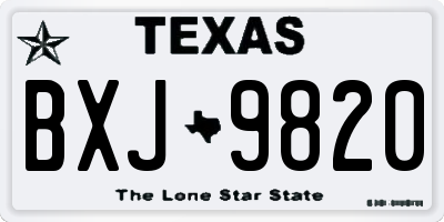 TX license plate BXJ9820