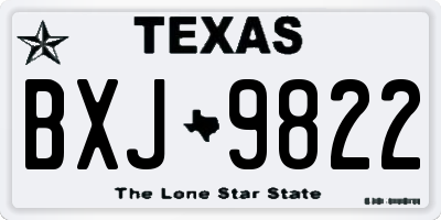 TX license plate BXJ9822