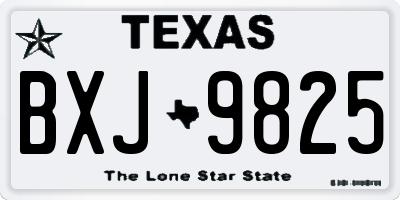 TX license plate BXJ9825