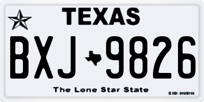 TX license plate BXJ9826