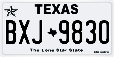 TX license plate BXJ9830