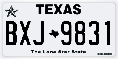 TX license plate BXJ9831
