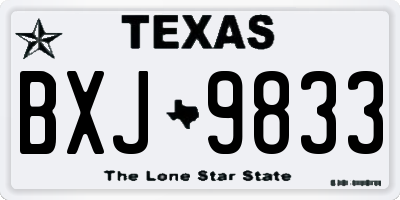 TX license plate BXJ9833
