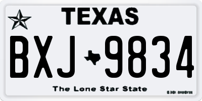 TX license plate BXJ9834