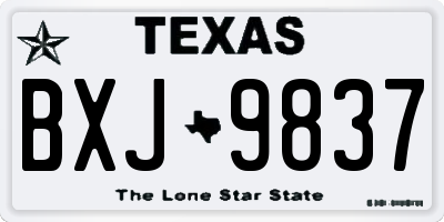 TX license plate BXJ9837