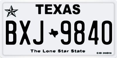 TX license plate BXJ9840