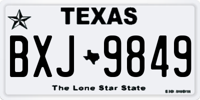 TX license plate BXJ9849