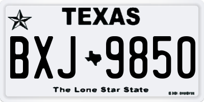TX license plate BXJ9850
