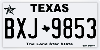 TX license plate BXJ9853
