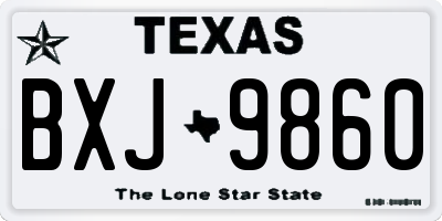 TX license plate BXJ9860
