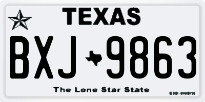TX license plate BXJ9863